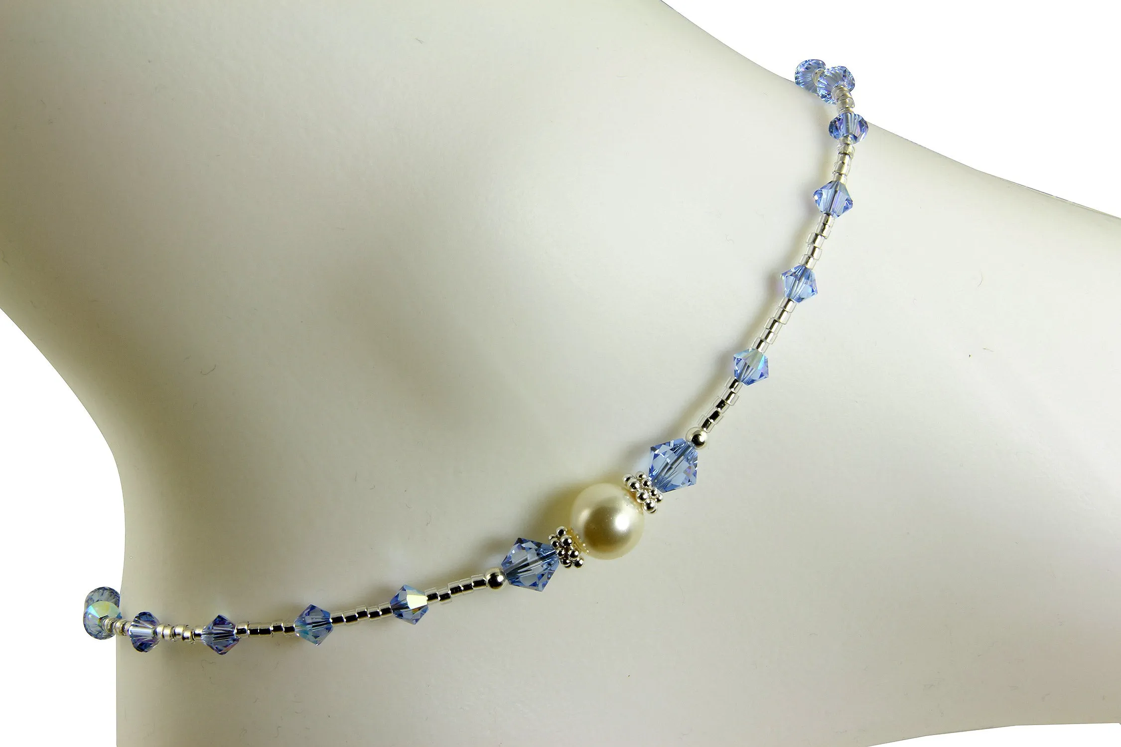 All that Glistens - Something Light Blue Wedding Sapphire Anklet