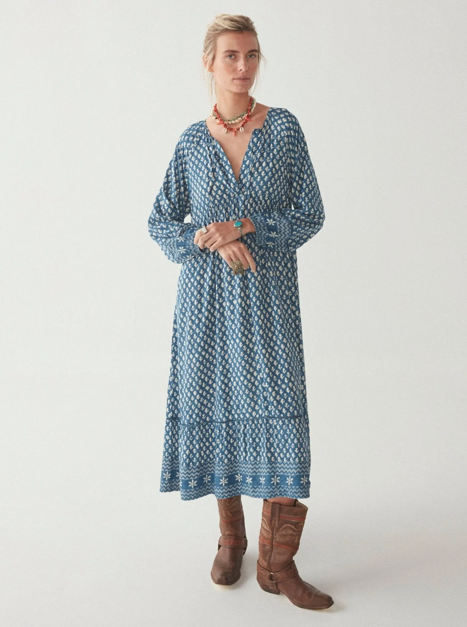 Antonia Dress - Blue Simone