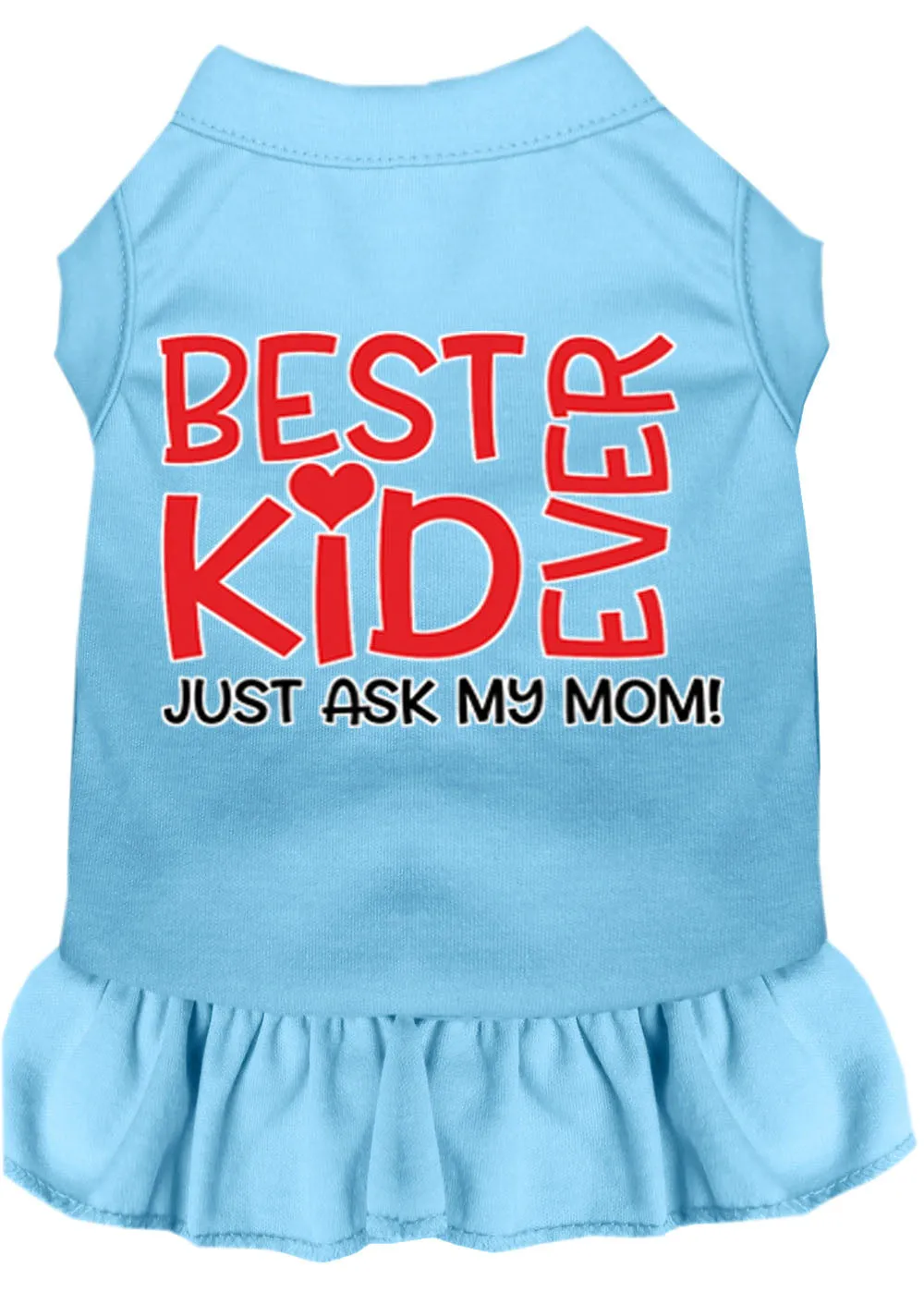 Ask My Mom Screen Print Dog Dress Baby Blue Med (12)