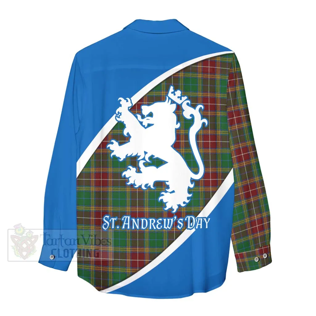 Baxter Family Crest Tartan Women's Casual Shirt Celebrate Saint Andrew's Day in Style