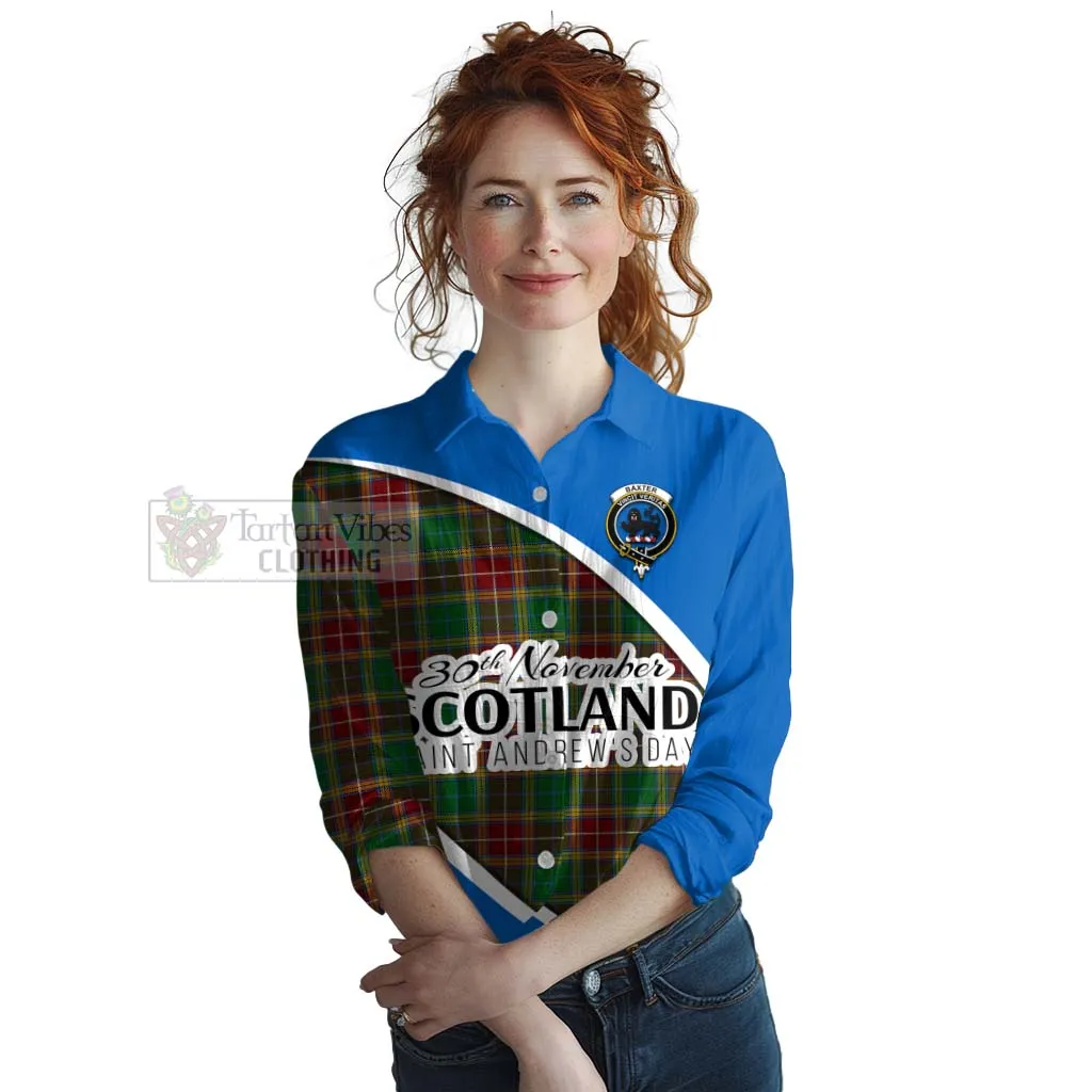 Baxter Family Crest Tartan Women's Casual Shirt Celebrate Saint Andrew's Day in Style