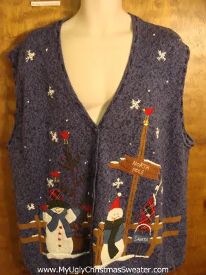 Big XXXL 4XL Size Festive Ugly Christmas Sweater Vest