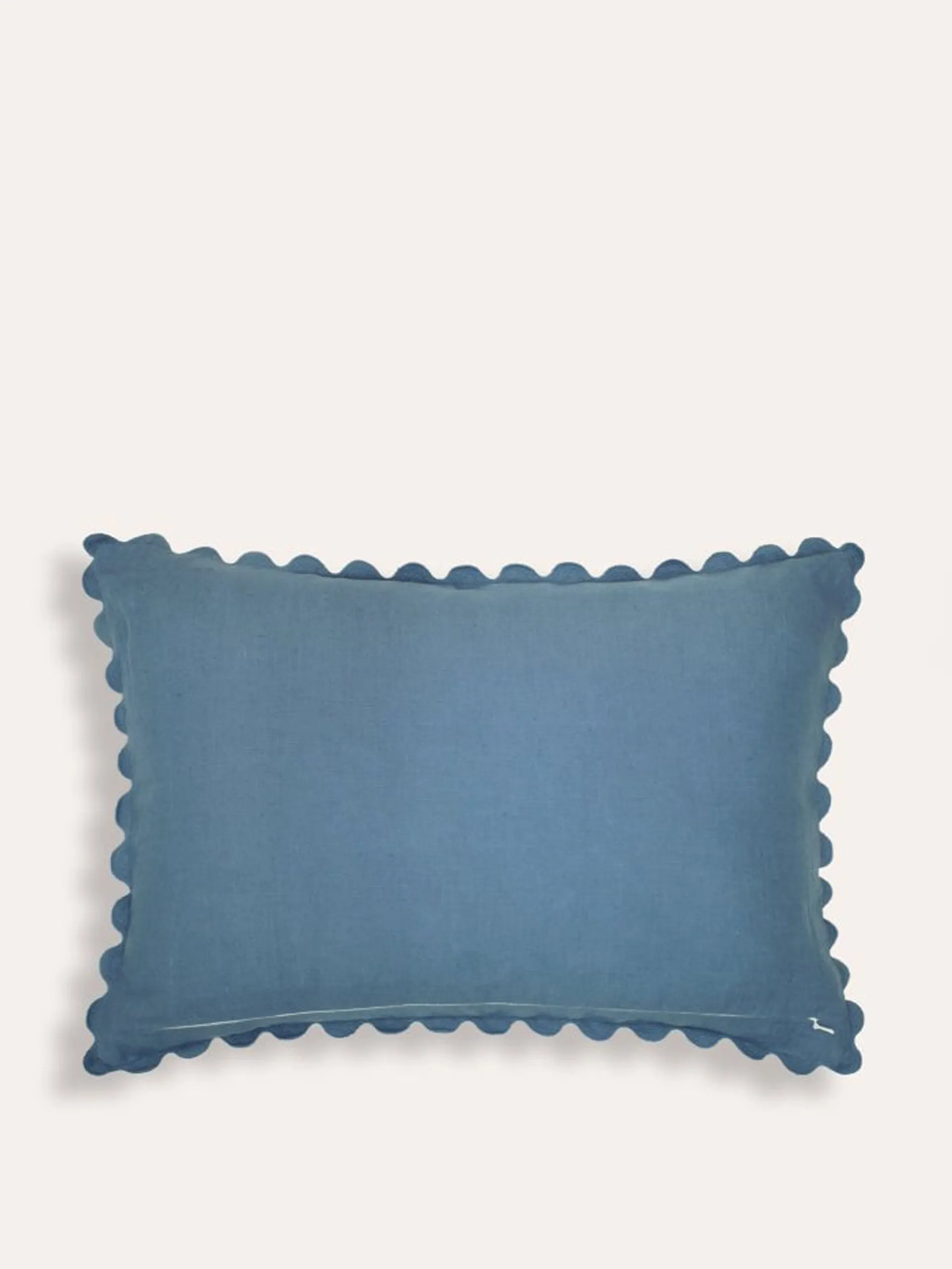 Blue Viale block pint cushion