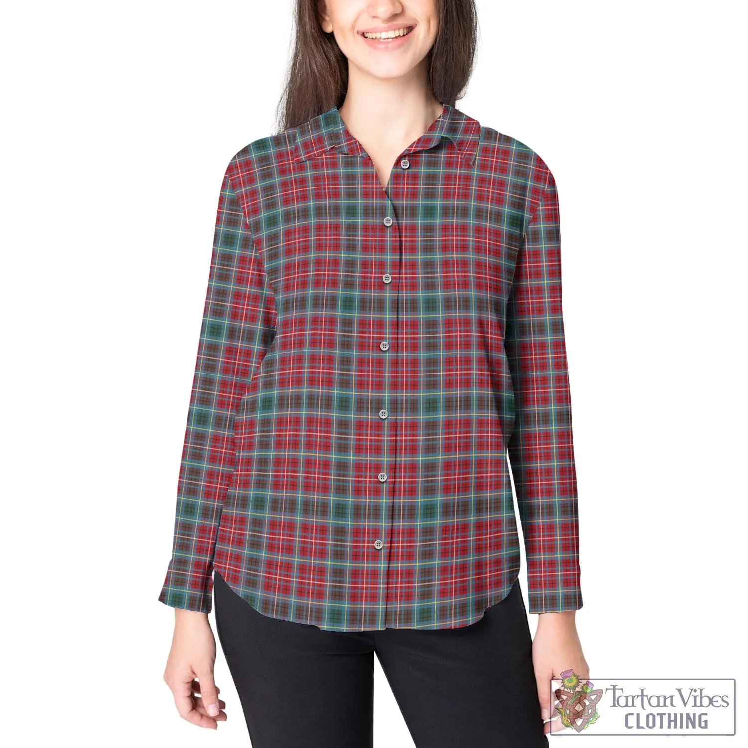 British Columbia Province Canada Tartan Women's Casual Shirt