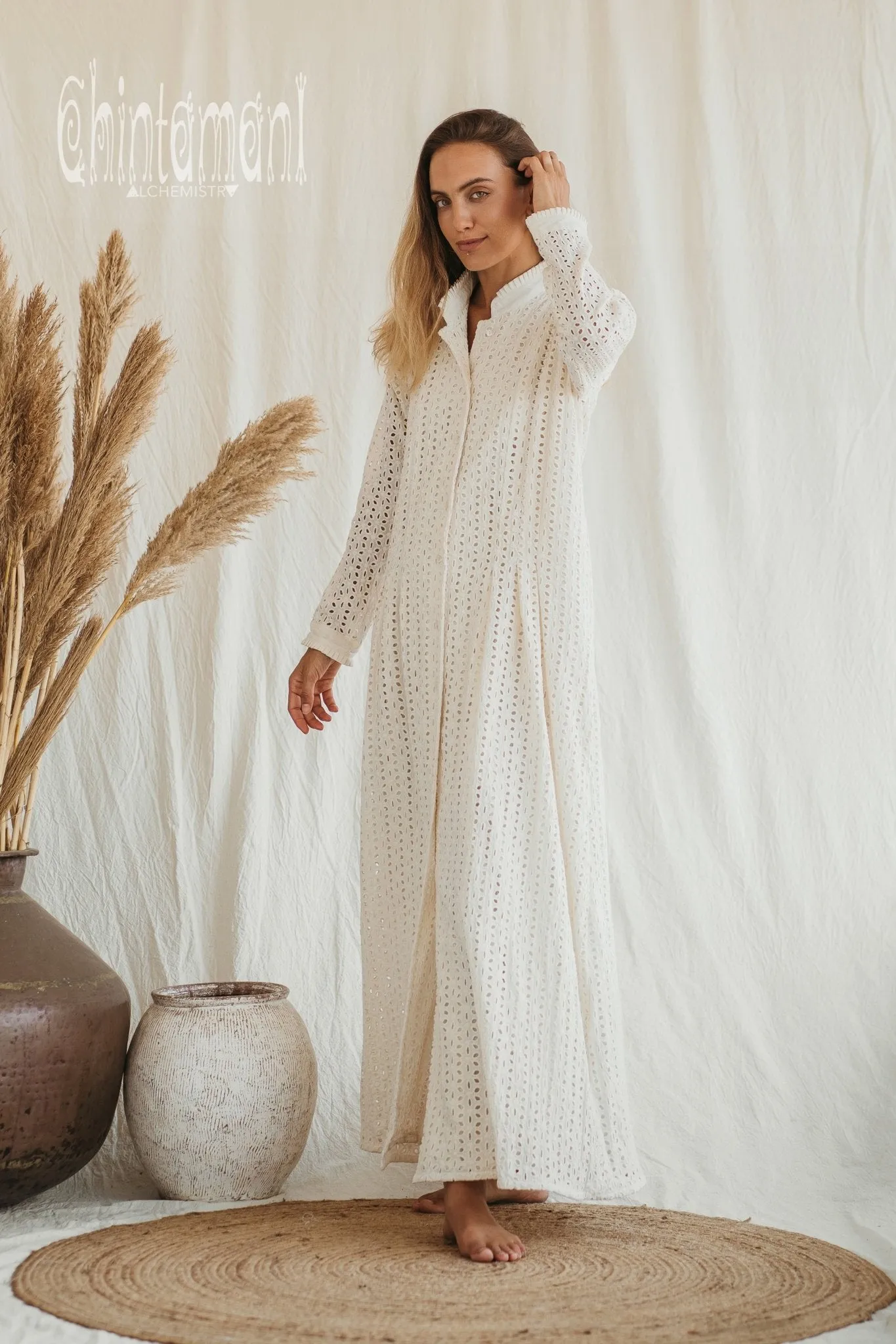 Certified Organic Cotton Maxi Shirt Dress / Off White