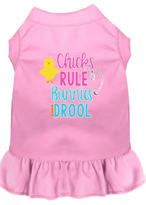 Chicks Rule Screen Print Dog Dress Light Pink Xs (8)