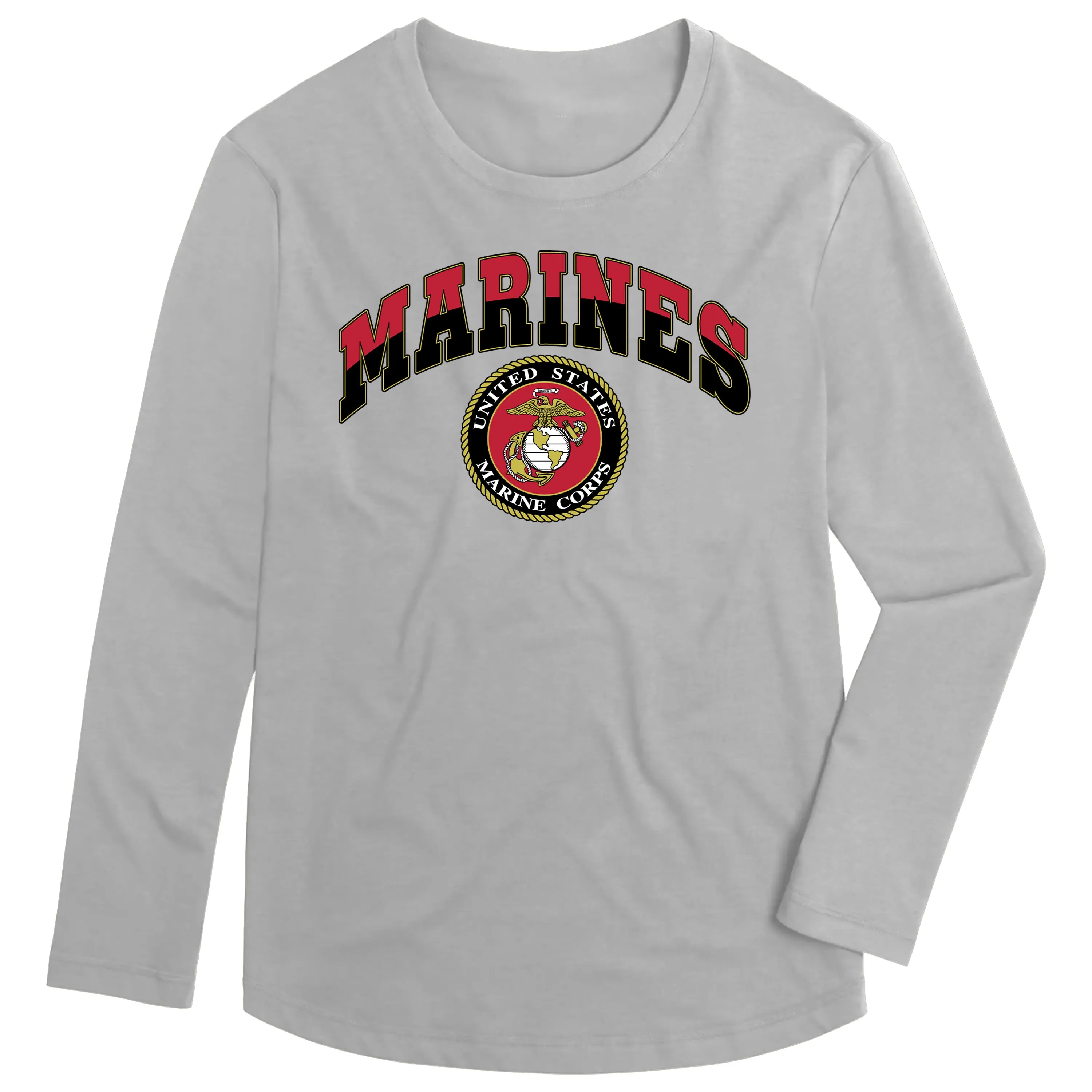 Combat Charged Classic Marines Silver Performance Long Sleeve Tee