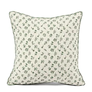 Cotton Cushion Cover | Dominoterie Small Floral Print | Green