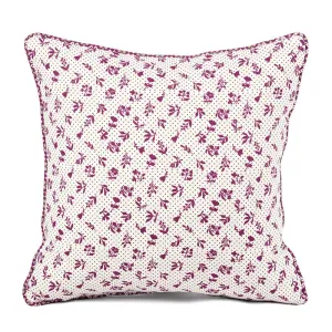 Cotton Cushion Cover | Dominoterie Small Floral Print | Plum