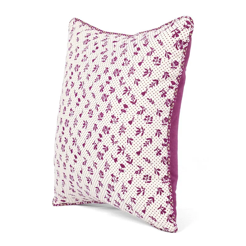 Cotton Cushion Cover | Dominoterie Small Floral Print | Plum