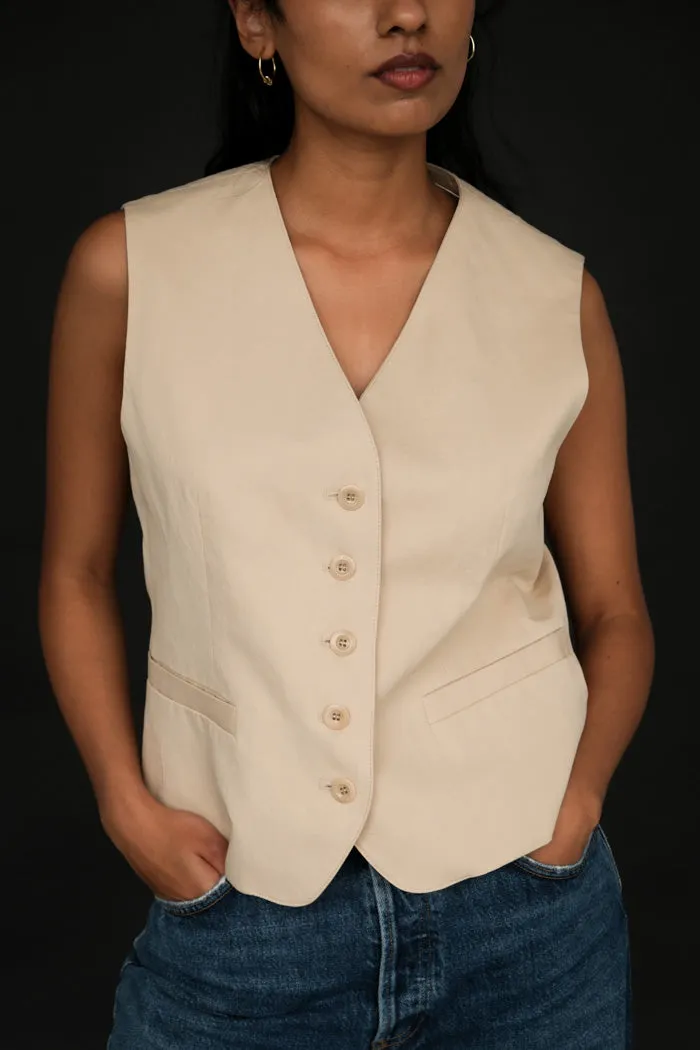 COTTON LINEN VEST