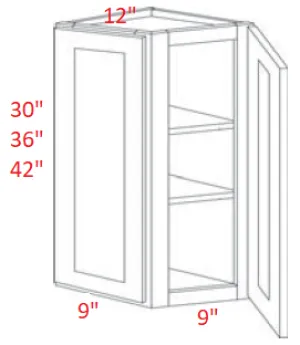 EB10-WECD1242 Elegant White Assembled Angle Wall Cabinet