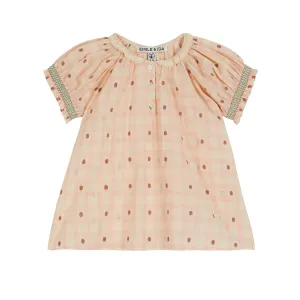 Emile et Ida Dress Carreaux Fleurs Rose