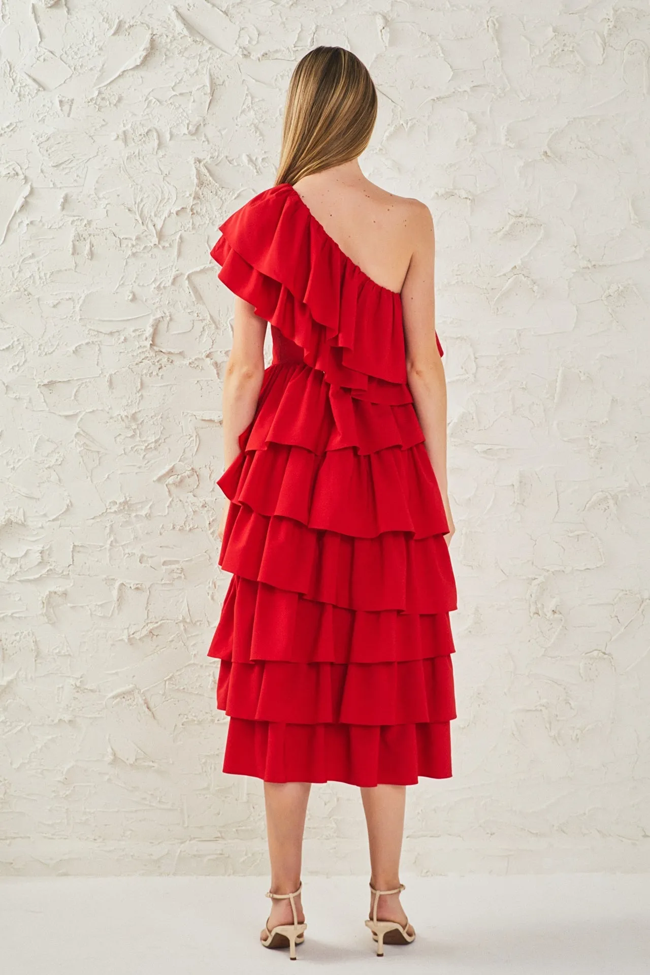 Endless Rose - One Shoulder Tiered Maxi Dress