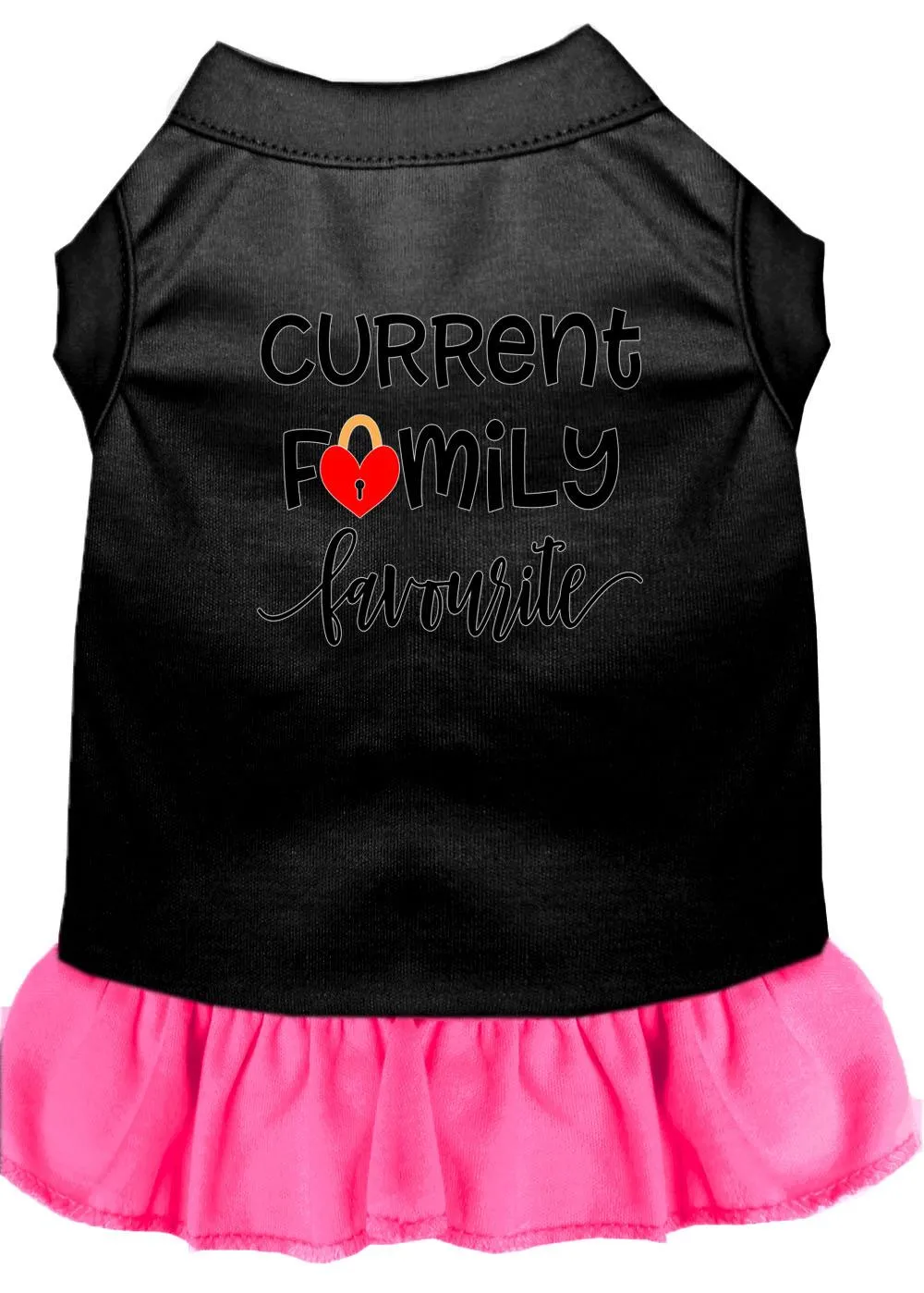 Family Favorite Screen Print Dog Dress Black With Bright Pink Xxxl