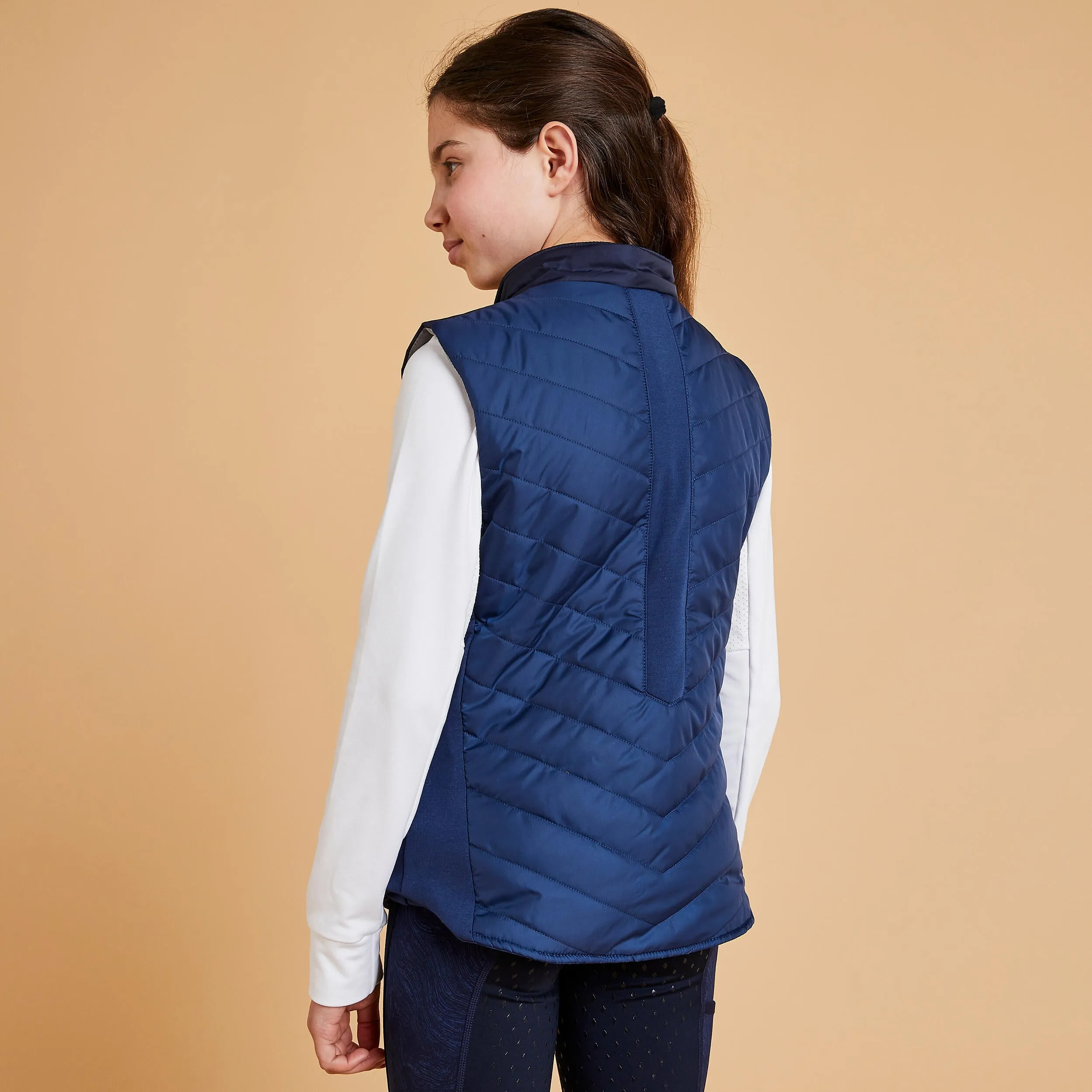 Fouganza children's riding vest, blue