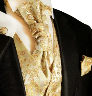 Gold Paisley Tuxedo Vest Set