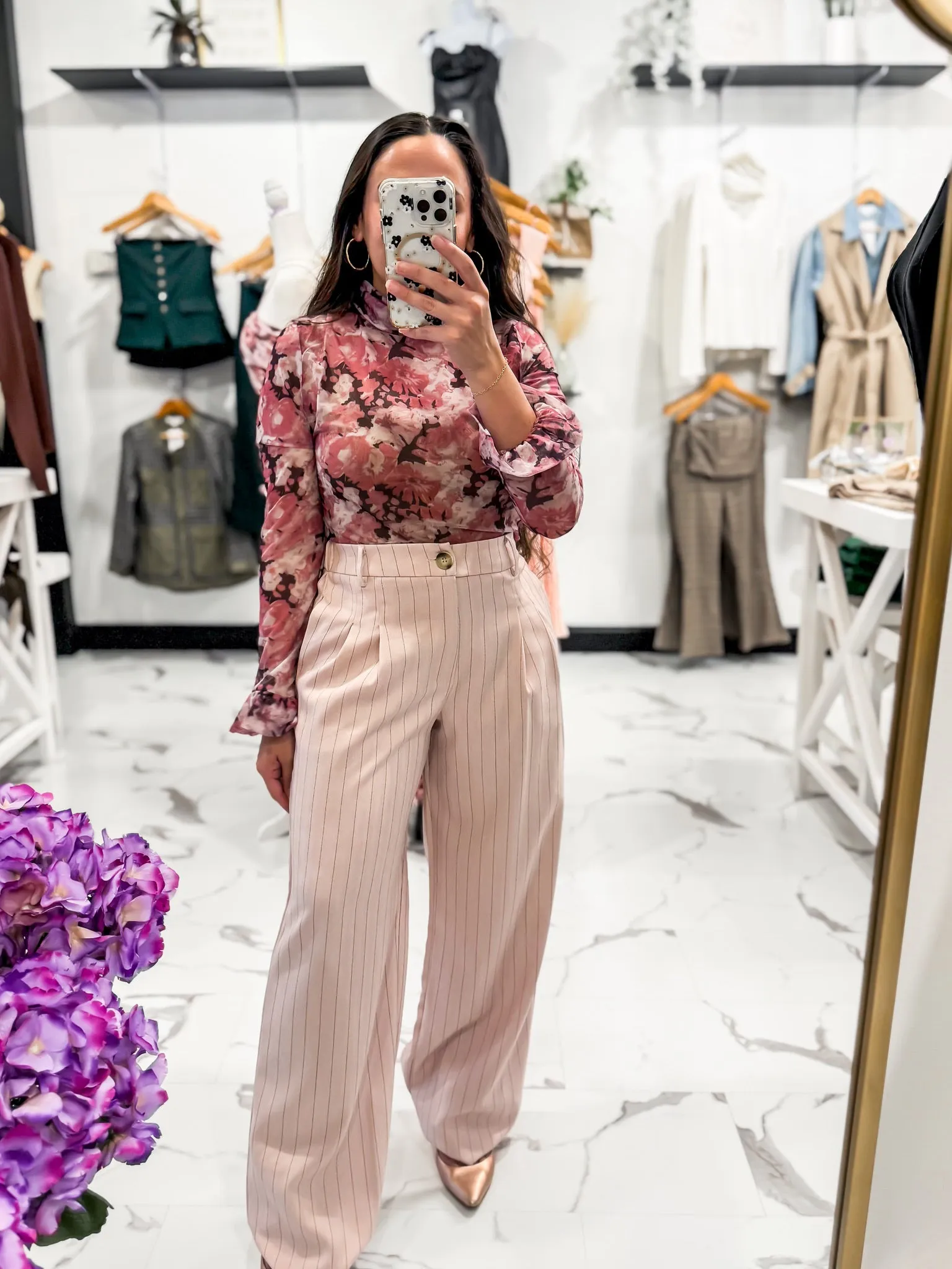 Good Graces Wide Leg Trousers (Soft Pink)