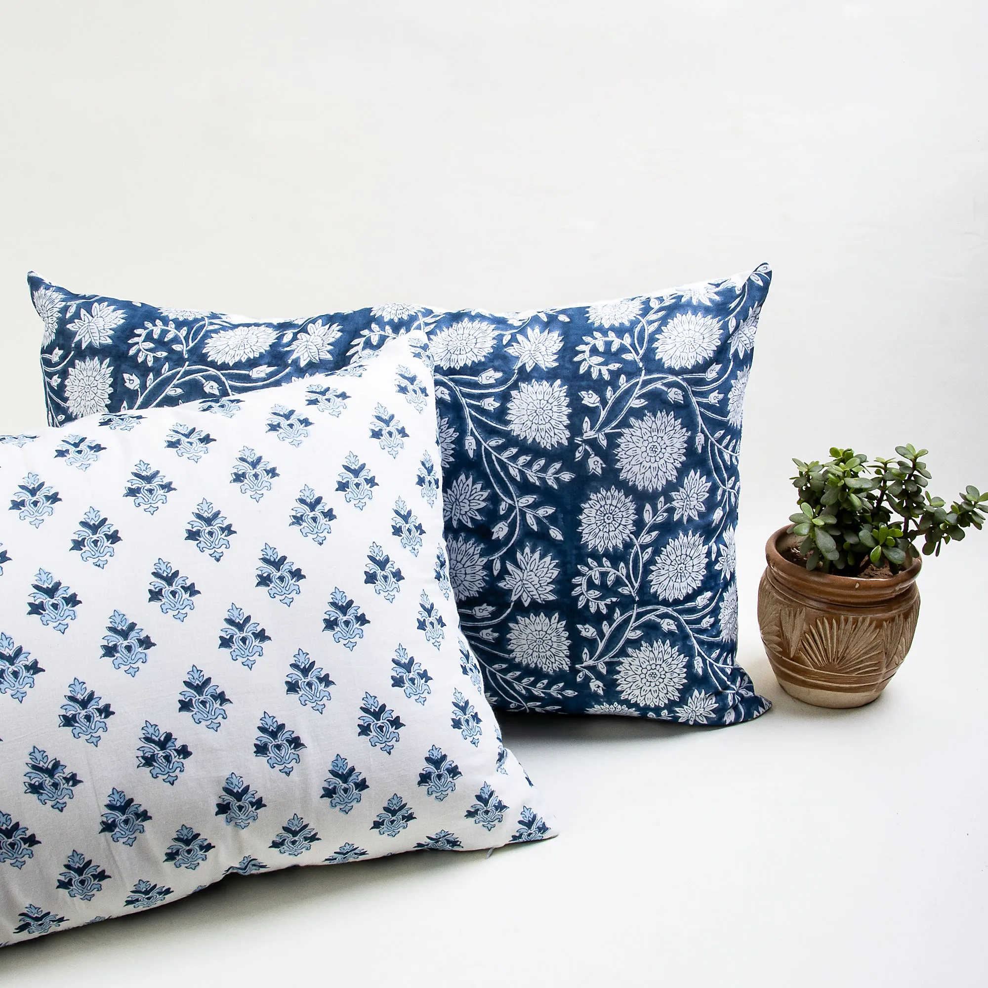 Hand Block Cotton Reversible Printed Pillow Cover