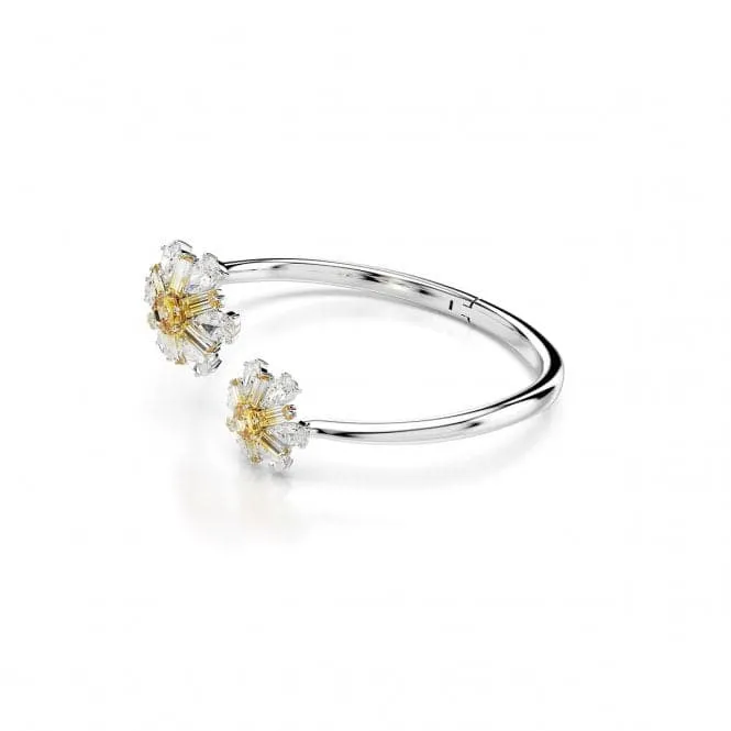 Idyllia Yellow Rhodium Plated Flower Bangle 5679937