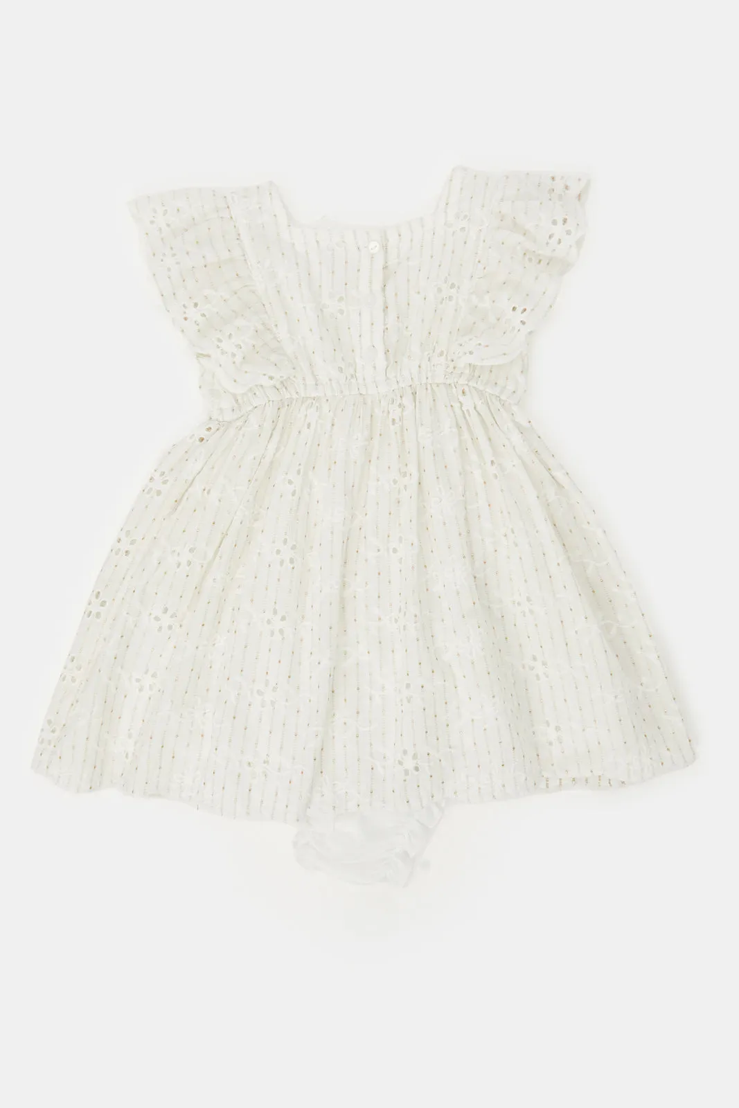 Infant Girls White Embroidered Dress