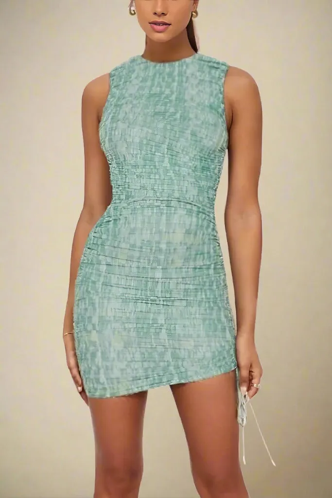 Isla Bodycon Wrap Mini Dress - Mint Green