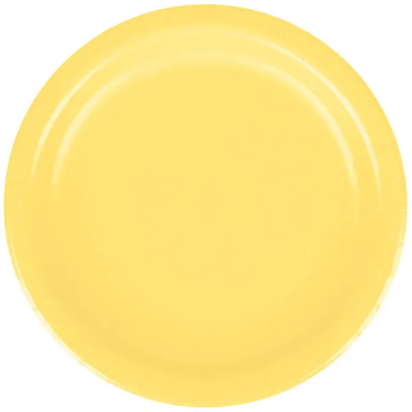 Light Yellow Round Lunch Dessert Plates 7" | 24ct