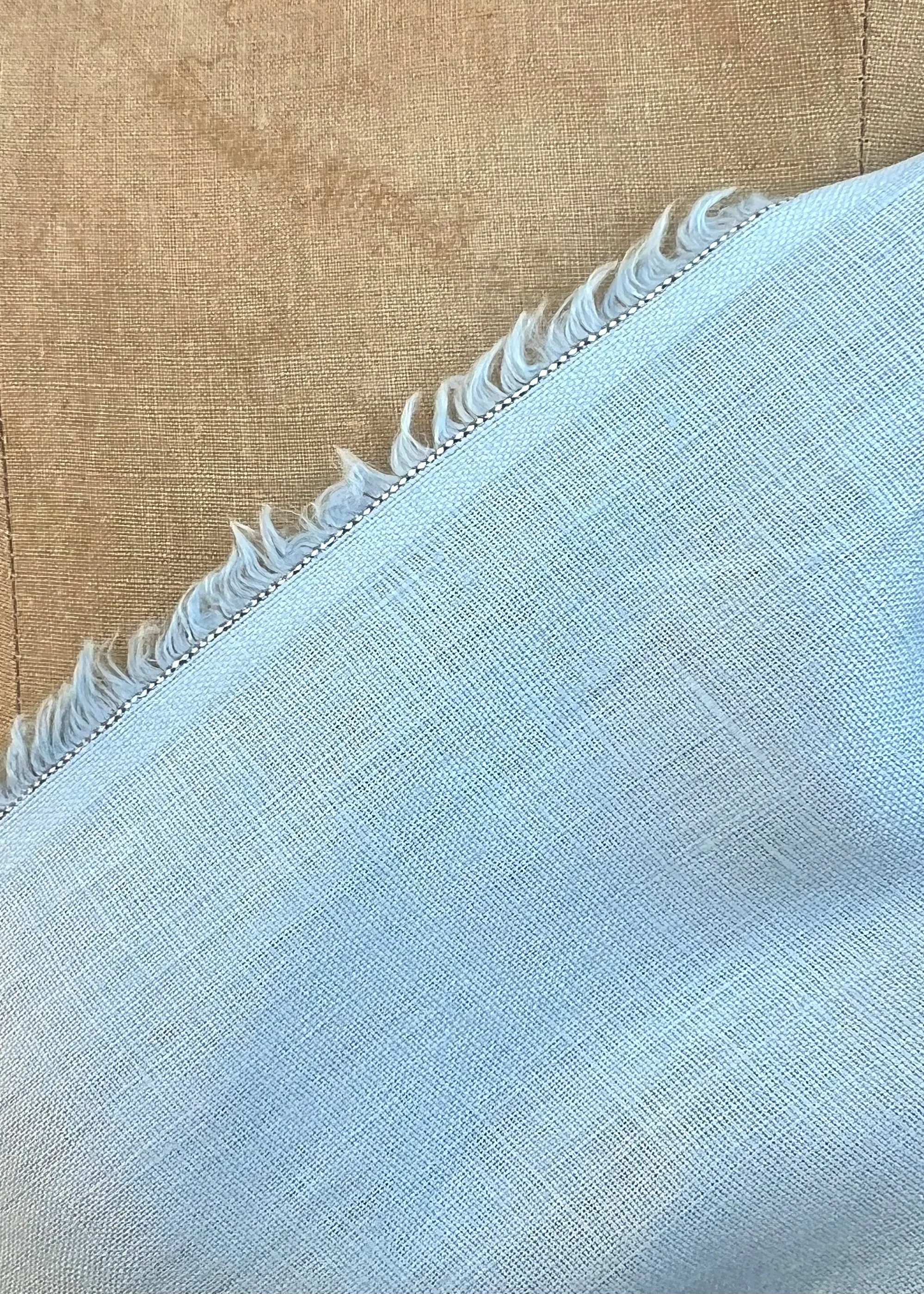 Lightweight Light Blue Chambray Linen Fabric - Half Yard