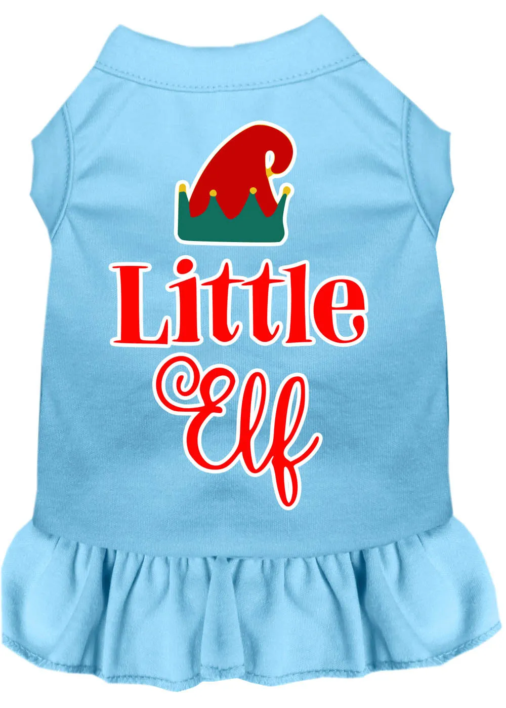 Little Elf Screen Print Dog Dress Baby Blue Xxl