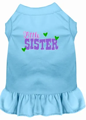 Little Sister Screen Print Dog Dress Baby Blue Xxl