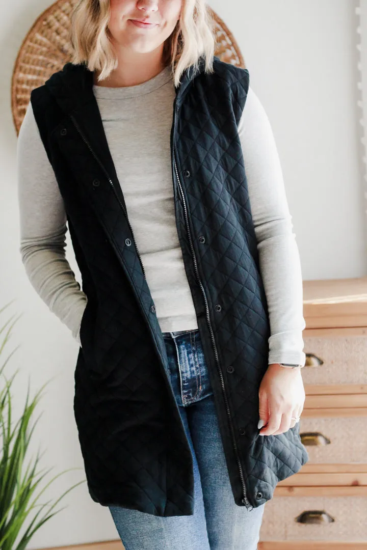 Longline Quilted Vest