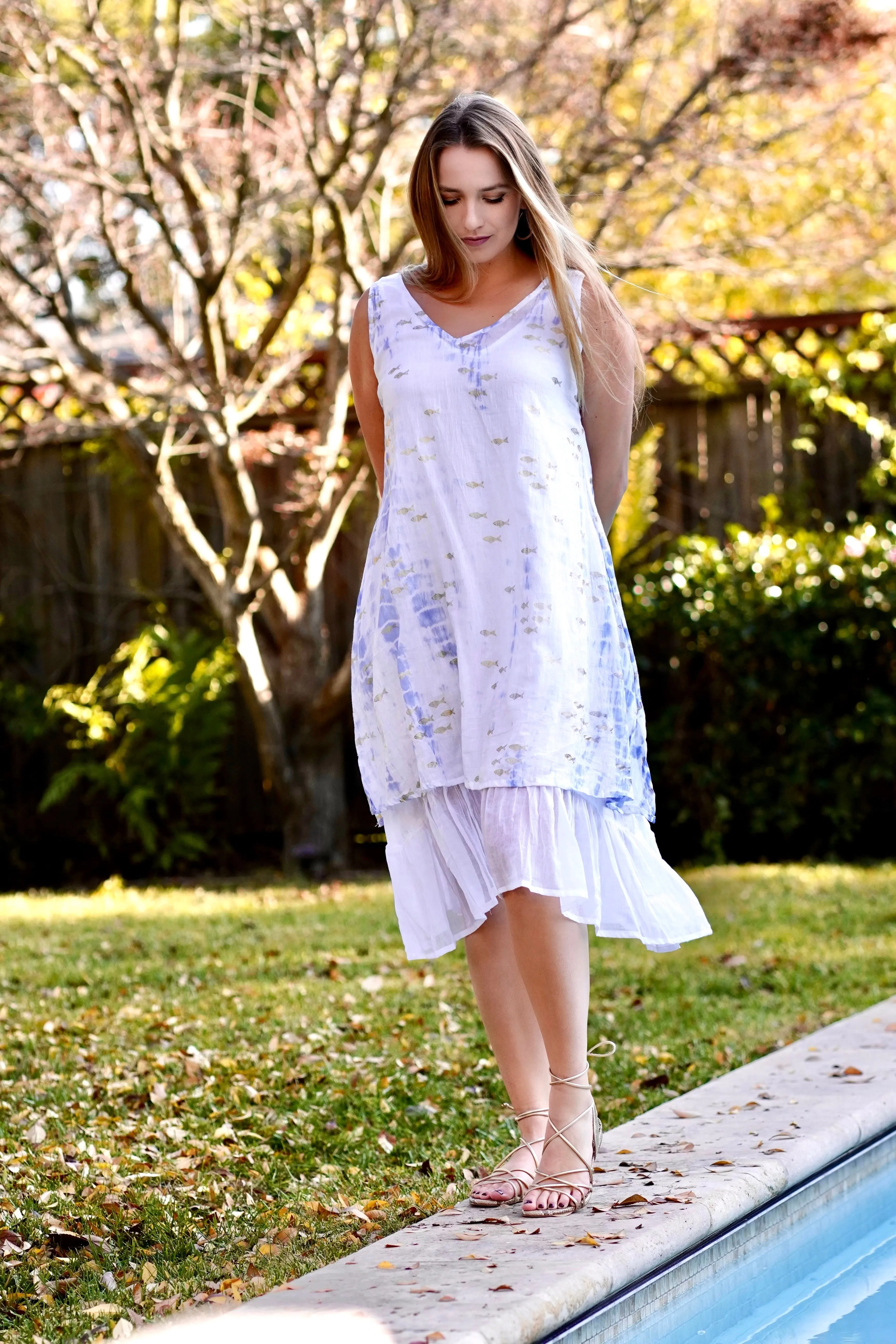 Manami Shibori Dress Coral