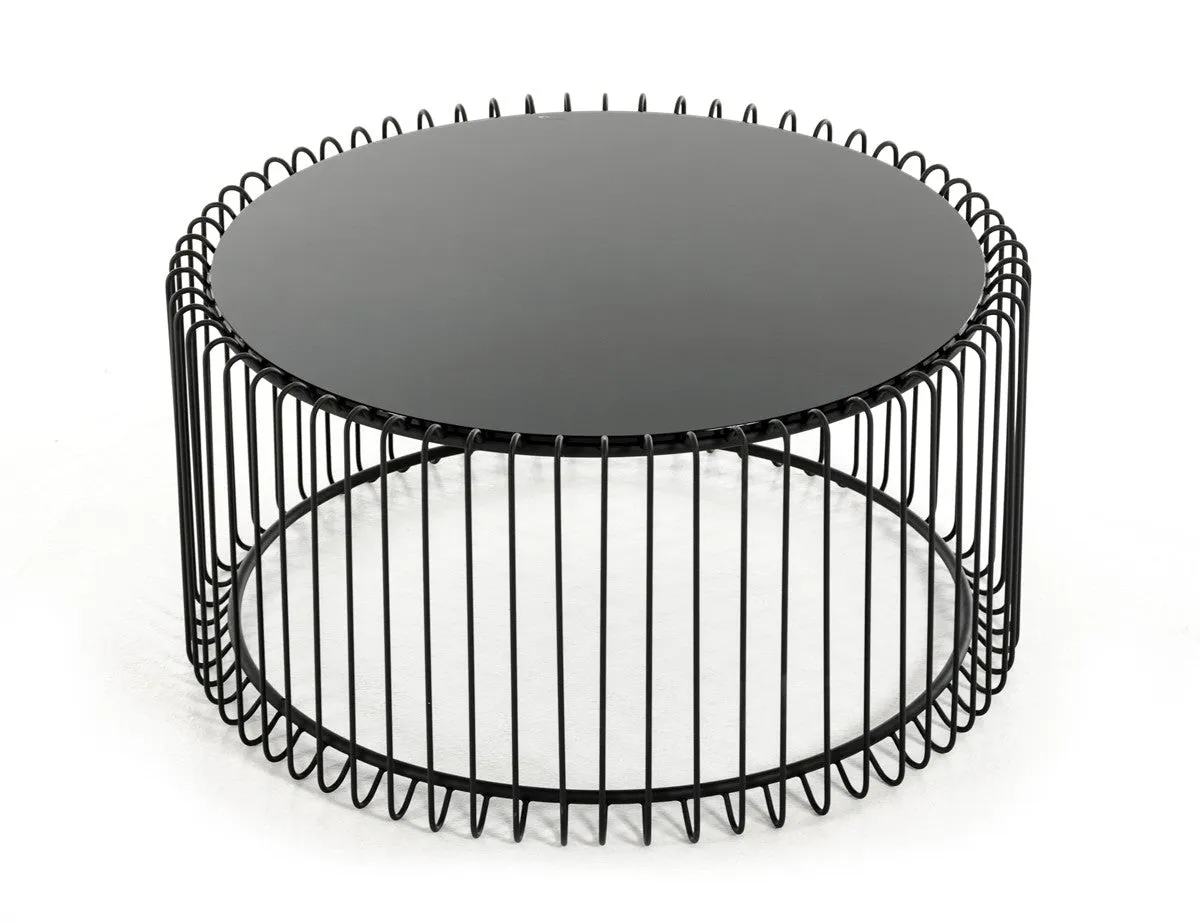 Modrest Beacon Contemporary Black Round Coffee Table