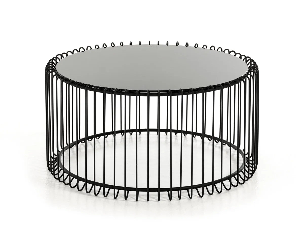 Modrest Beacon Contemporary Black Round Coffee Table