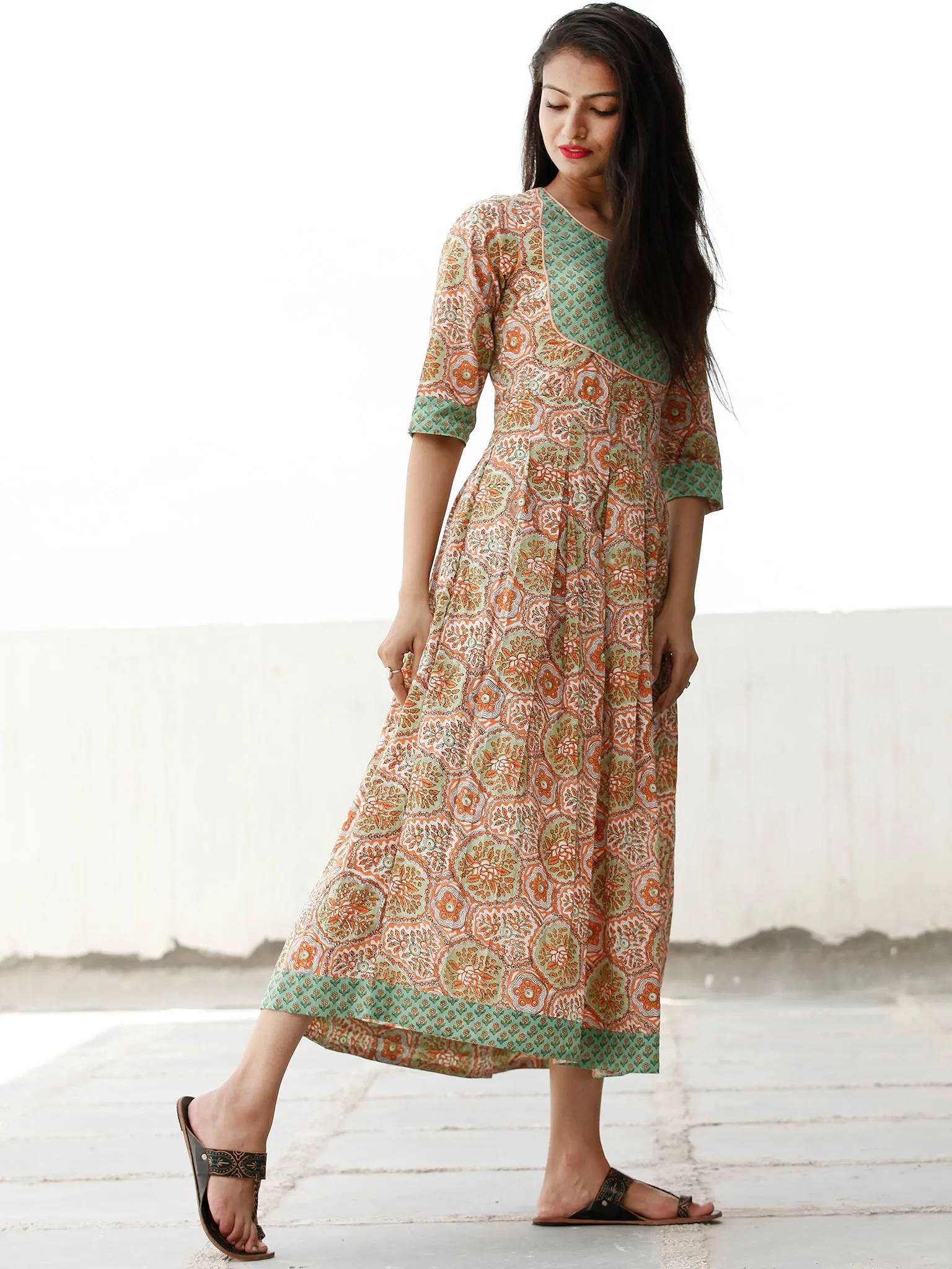 Pastel Wonders  - Block Printed Cotton Dress  - D70F1917