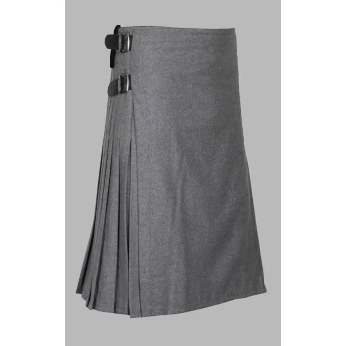 Premium Light Grey Kilt - Sophisticated Elegance in Every Pleat - American Kilt Crafts