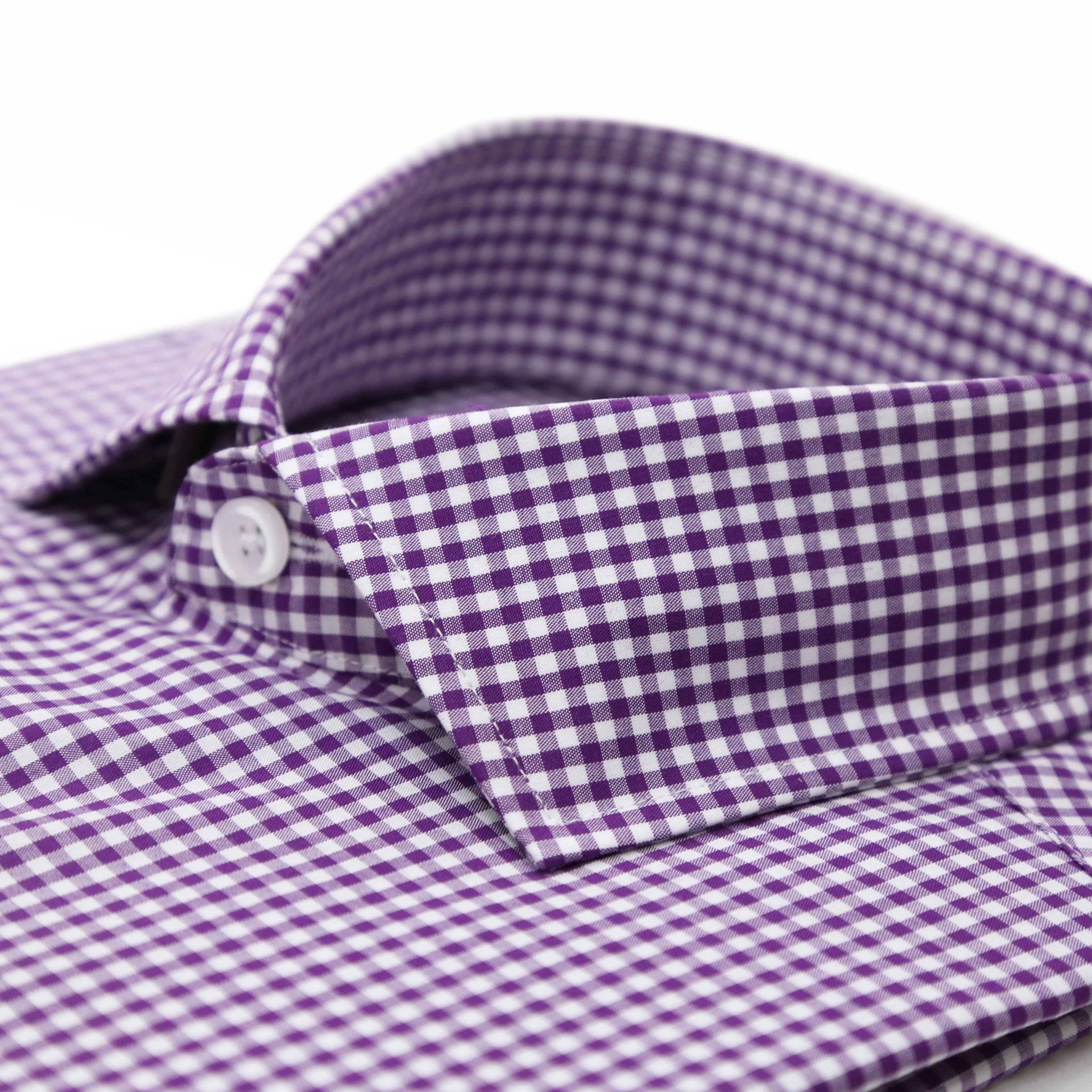 Purple Gingham Check Dress Shirt - Slim Fit