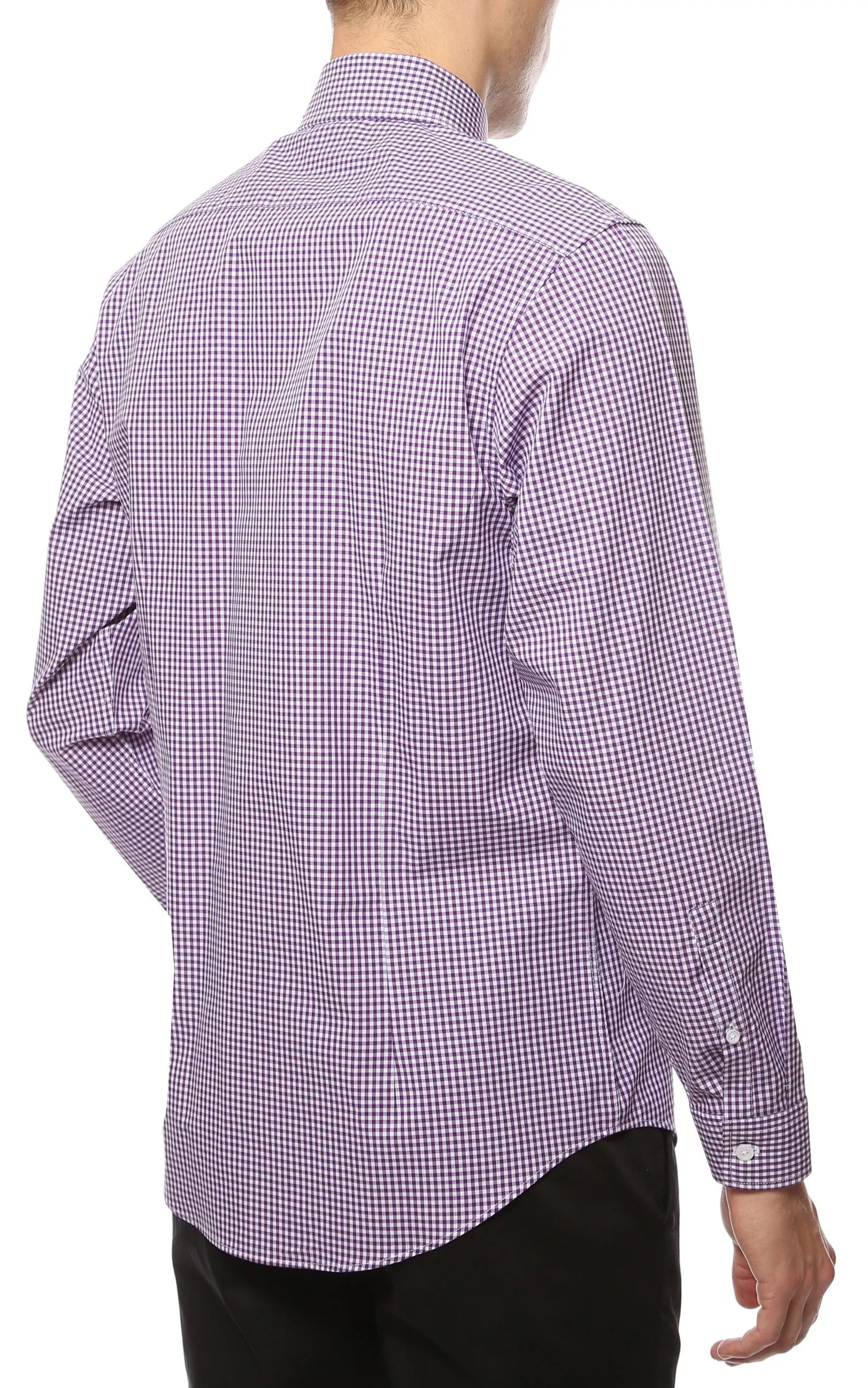 Purple Gingham Check Dress Shirt - Slim Fit