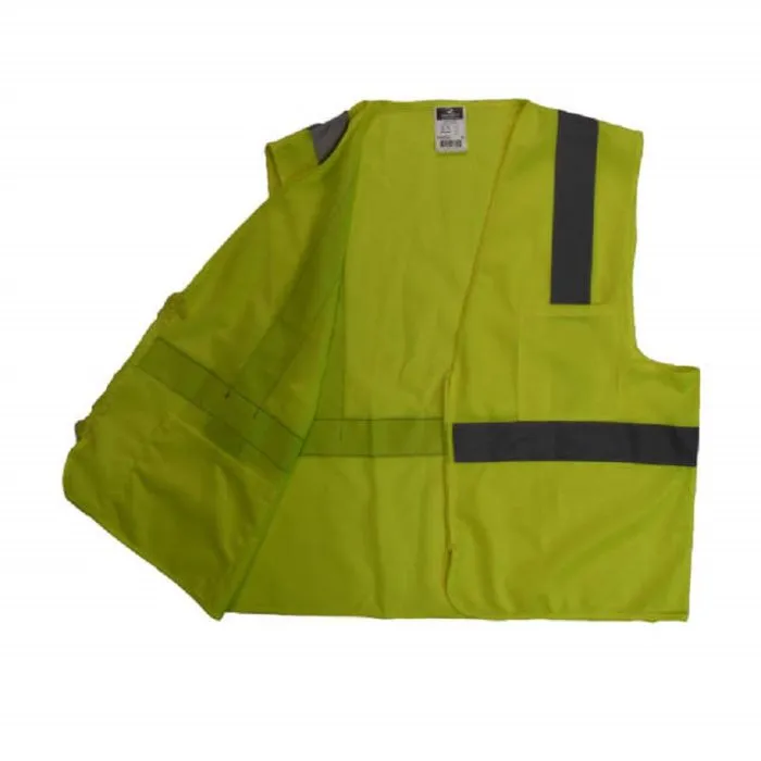 Radians SV2ZGS Economy Type R Class 2 Solid Material Safety Vest with Zipper, Hi-Vis Yellow, X-Large, 1 Each