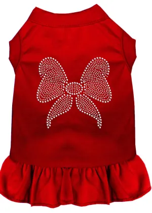 Rhinestone Bow Dress Red Sm (10)