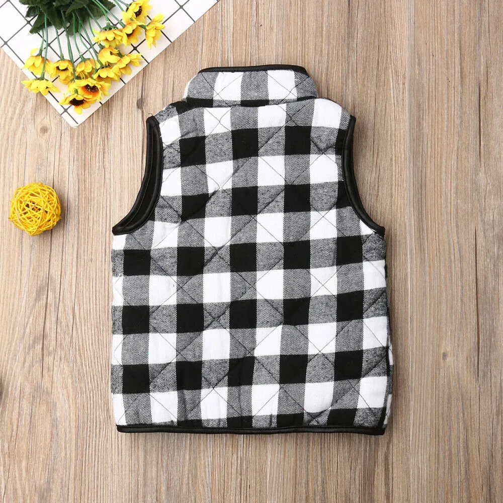 Richie - Plaid Checks Boys Vest , Red