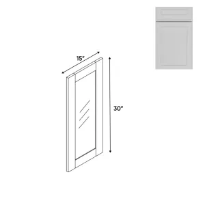 RTA - Elegant Shaker White - 15"W x 30"H x 0.75"D - Wall Molding Glass Door with 1 Door