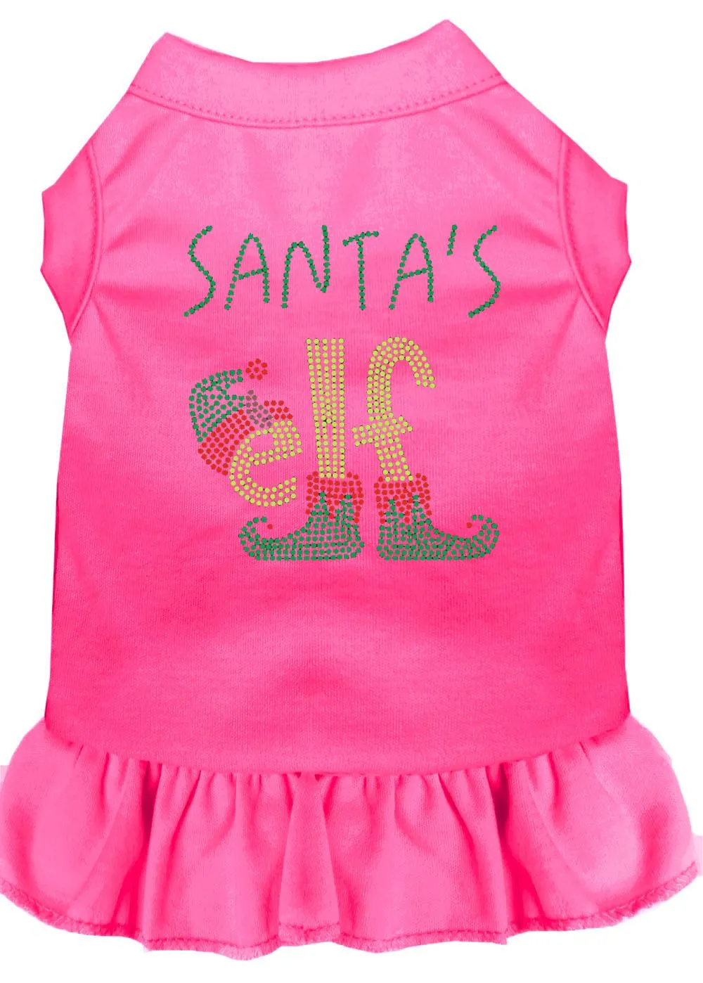 Santa's Elf Rhinestone Dog Dress Bright Pink Xxxl (20)