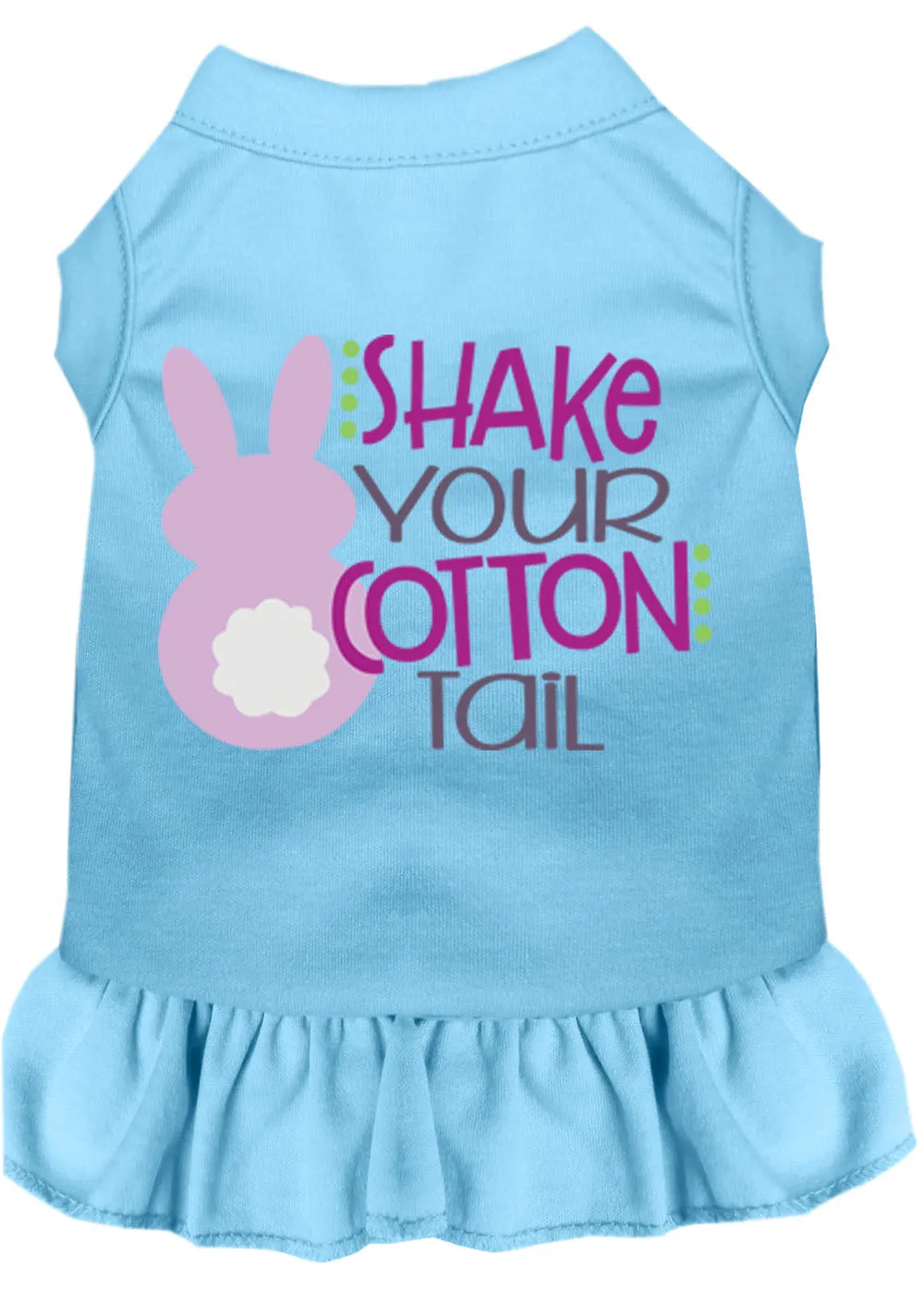 Shake Your Cotton Tail Screen Print Dog Dress Baby Blue Xl (16)