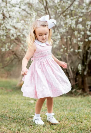 Sophie Pink checks smocked dress