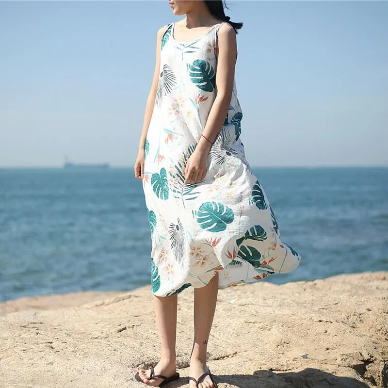 Spaghetti Strap Floral Printed Sundress