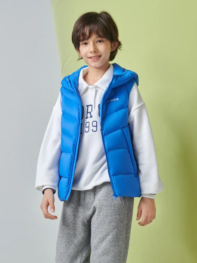 TANBOER Children's Hooded Soft and Light Winter Down Vest