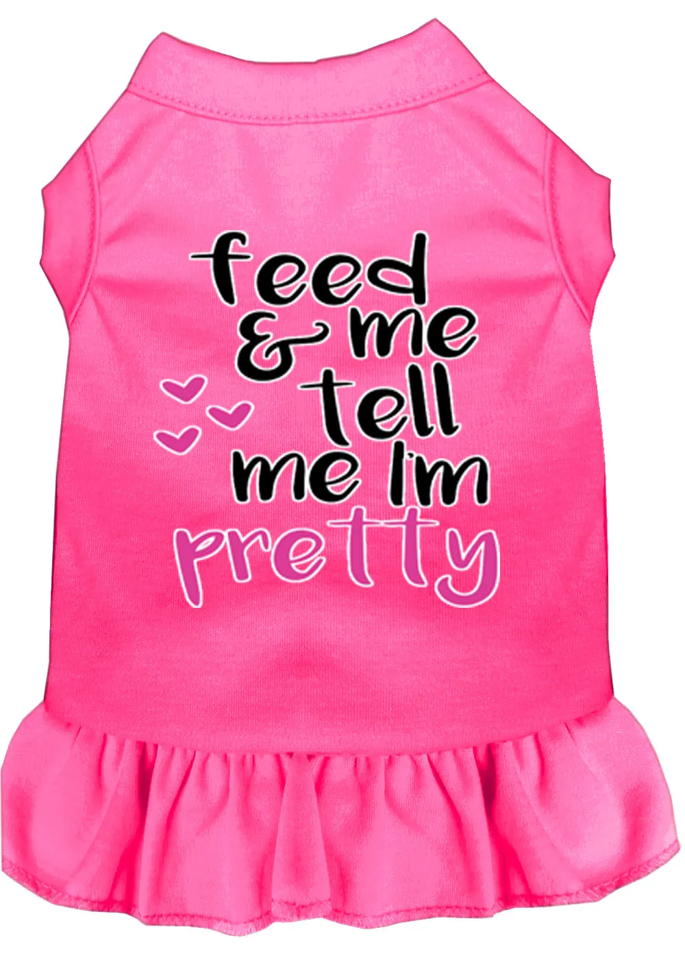 Tell Me I'm Pretty Screen Print Dog Dress Bright Pink Sm (10)