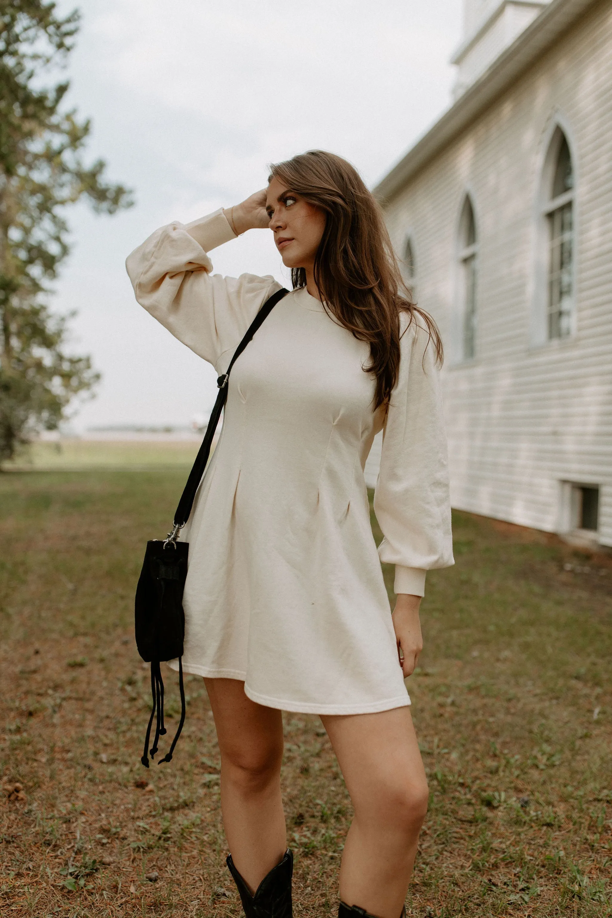 The Ivar Bishop Sleeve Mini Dress - Natural