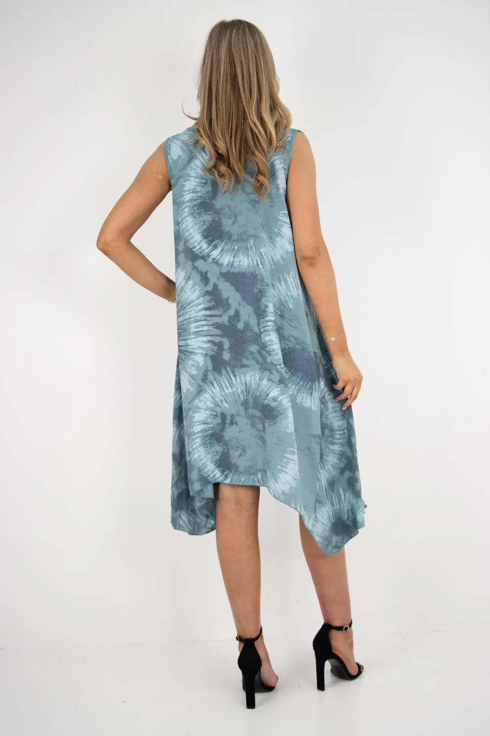 Tie Dye Print Vest Dress